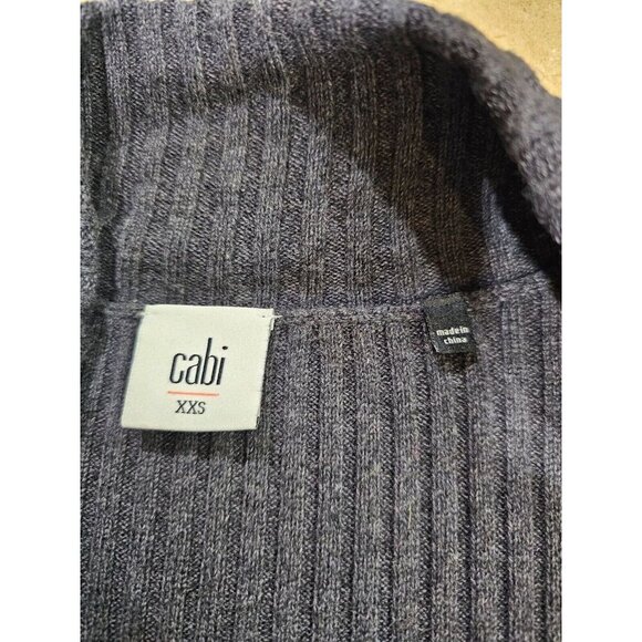 Women's Cabi Cosmo Zip Cardigan Dark Gray Ribbed #3366 Size XXS - Picture 3 of 5